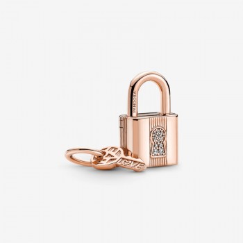 Charm Pendente Lucchetto e Chiave dell'Amore - oro orsa - pandora - 780088C01