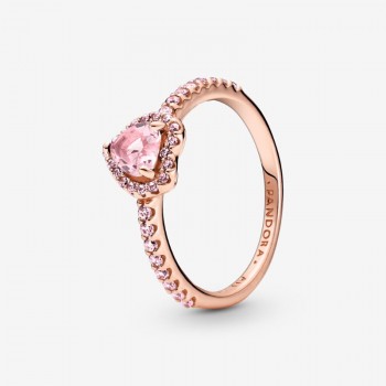 Anello Cuore in Rilievo Rosa-188421C04