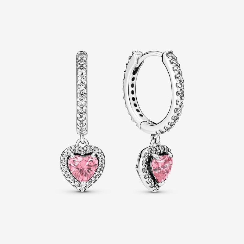 Orecchini Cerchi Cuori Rosa-291445C01 Orecchini Cerchi Cuori Rosa-291445C01
