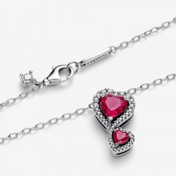 Collana Doppi Cuori Rossi