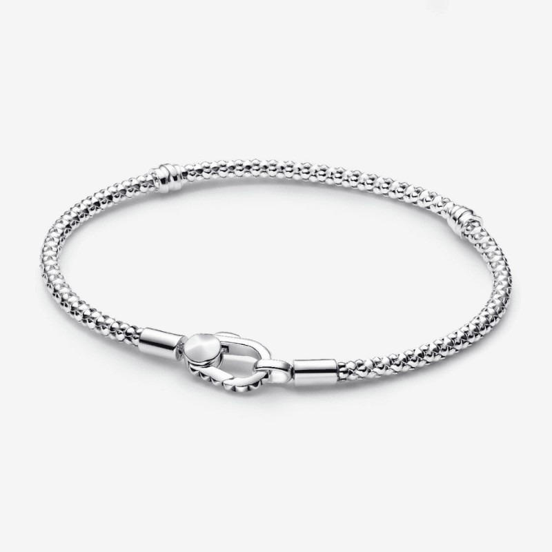Pandora - Bracciale Maglia Geometrica con Chiusura a Moschettone - 593681C00 Pandora - Bracciale Maglia Geometrica con Chiusura a Moschettone - 593681C00