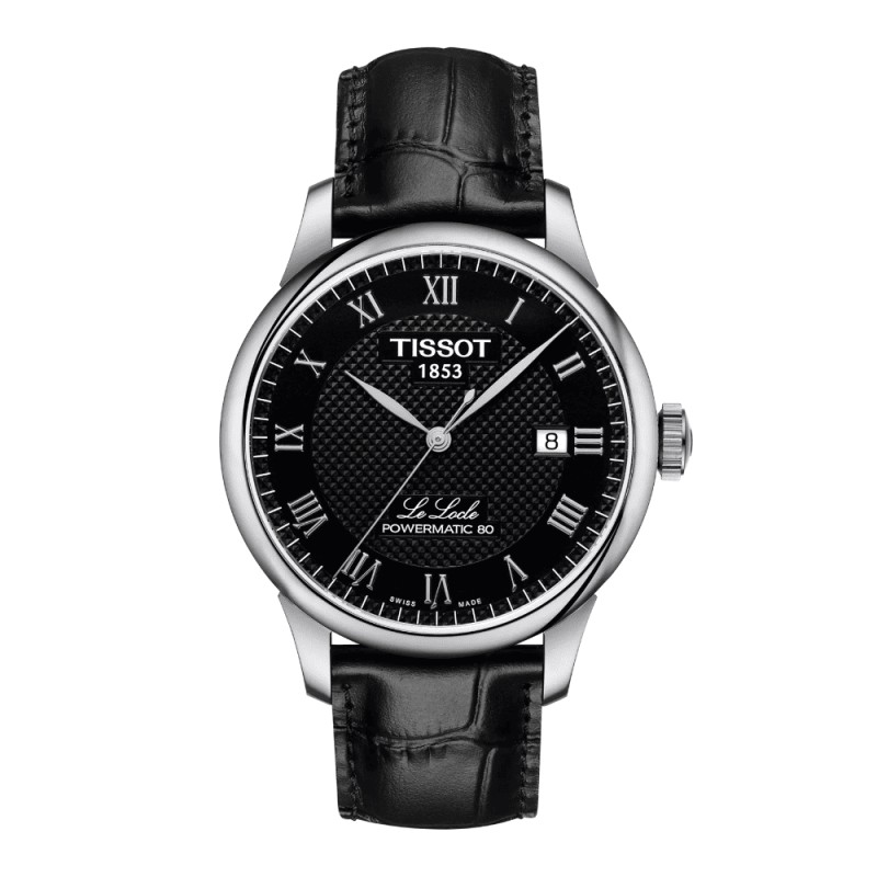 Tissot - Le Locle Powermatic 80 - orologio - pelle nera - automatico - uomo - T0064071605300 - nero Tissot - Le Locle Powermatic 80 - orologio - pelle nera - automatico - uomo - T0064071605300 - nero