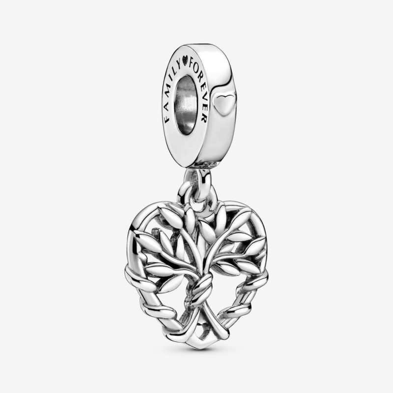 Charm pendente a cuore Albero della famiglia Charm pendente a cuore Albero della famiglia