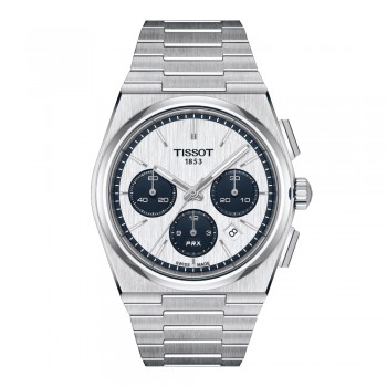 tissot - PRX Automatic Chronograph - T1374271101101-argento - blu - orologio - uomo