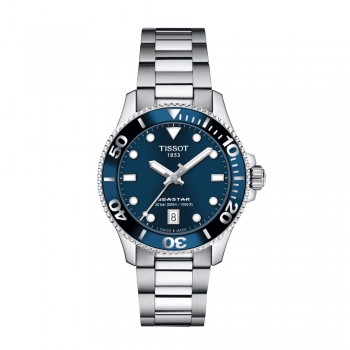 tissot - seastar 1000 - quarzo - diver - 300 metri - blu - T1202101104100 - bracciale - 36 mm - acciaio