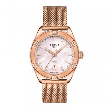 T1019103315100 - donna - orologio -madreperla - sport chic - oro rosa - madreperla rosa - pr 100 sport chic- diamanti