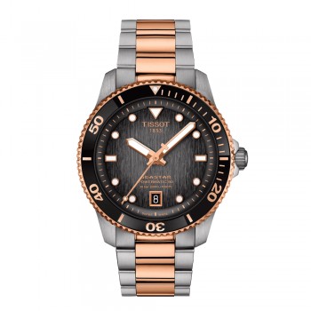 tissot -orologio - automatico - seastar 1000 - tissot - uomo - powermatic 80 - grigio scuro - T1208072205101 - oro rosa