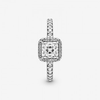 Anello Punto Luce scintillante con pietra quadrata-198863C01