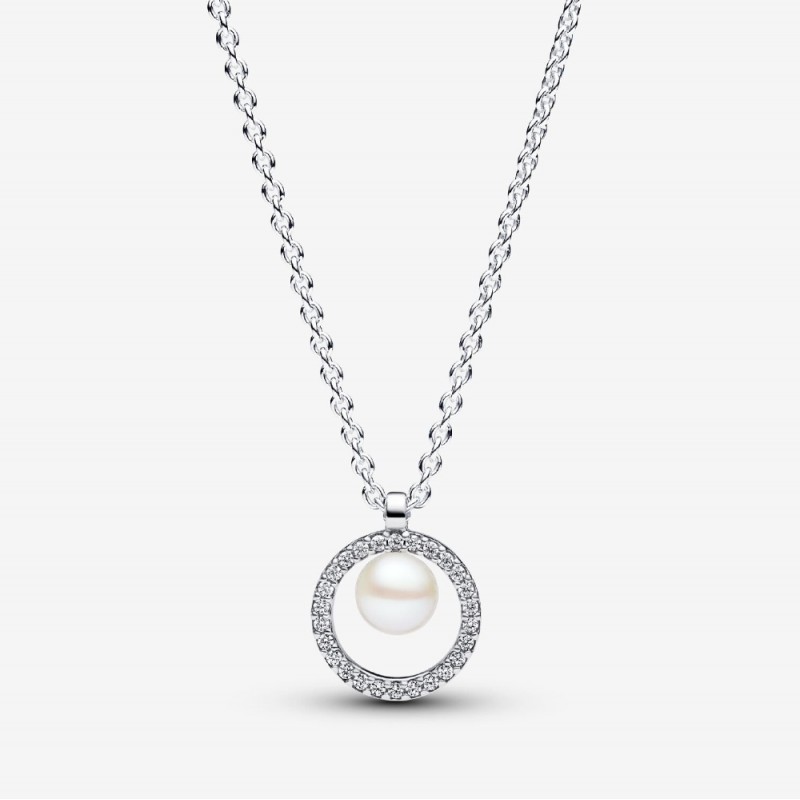 Collana con Perla d’Acqua Dolce Coltivata e Pavè-393165C01 Collana con Perla d’Acqua Dolce Coltivata e Pavè-393165C01