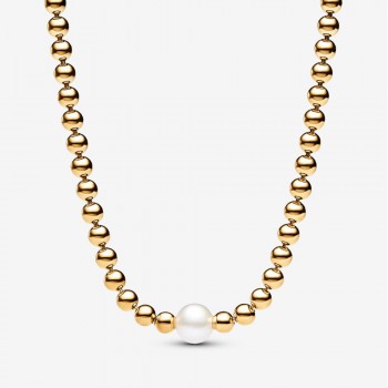 Collana con Perla d’Acqua Dolce Coltivata e Sfere-363176C01