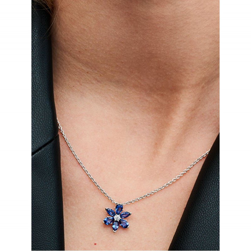 Collana Pendente Herbarium Fiore Blu-392387C02