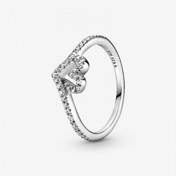 Anello con cuore chevron scintillante-199302C01