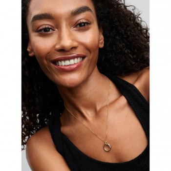 Collana Cerchio Fascia Intrecciata Bicolore-363882C00