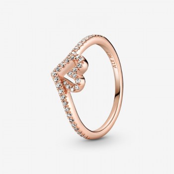 Anello con cuore chevron scintillante-189302C01