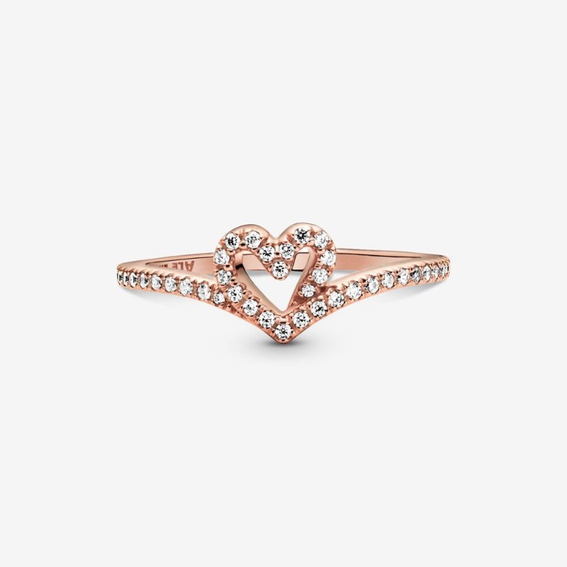 Anello con cuore chevron scintillante-189302C01