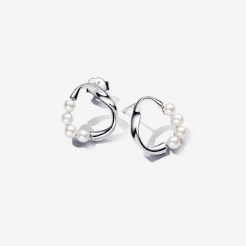 Orecchini Linea Sinuosa Circolare con Perle d'Acqua Dolce Coltivate-293276C01