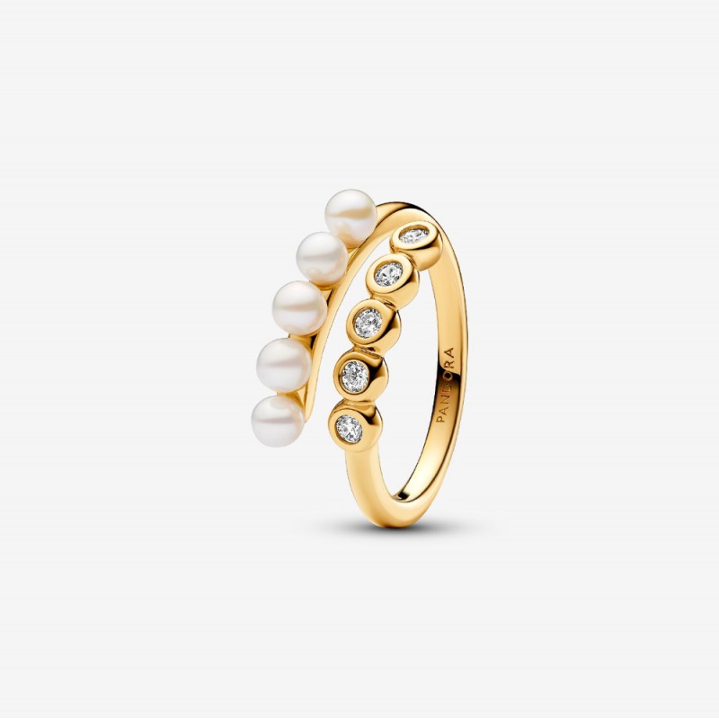 Anello Intreccio con Perle d’Acqua Dolce Coltivate e Pietre Luminose-163146C01 Anello Intreccio con Perle d’Acqua Dolce Coltivate e Pietre Luminose-163146C01