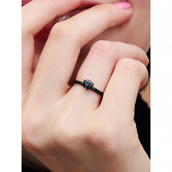 Anello Black Chakra Heart...