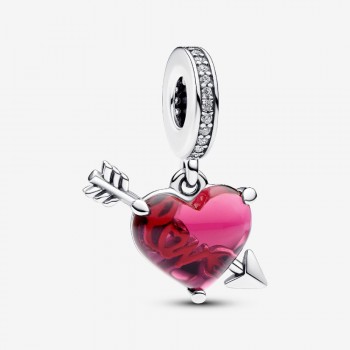 Charm Pendente Cuore con Freccia Vetro di Murano-793085C01