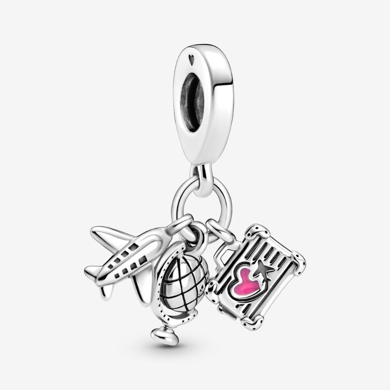 Charm pendente Aereo, globo e valigia - Pandora - 799435C01 Charm pendente Aereo, globo e valigia - Pandora - 799435C01